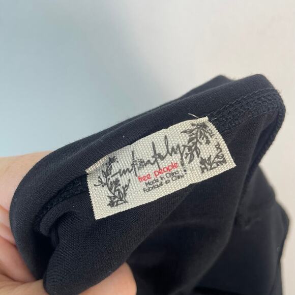 Free People Wear it Out Tank in Black with Flower Bow SIZE XL - Picture 4 of 6